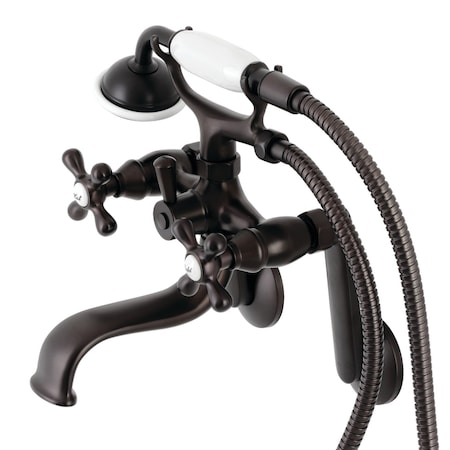 Kingston Brass KS229ORB Tub Wall Mount Clawfoot Tub Faucet with Hand Shower, Oil Rubbed Bronze KS229ORB